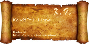 Kohári Ilona névjegykártya