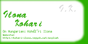 ilona kohari business card